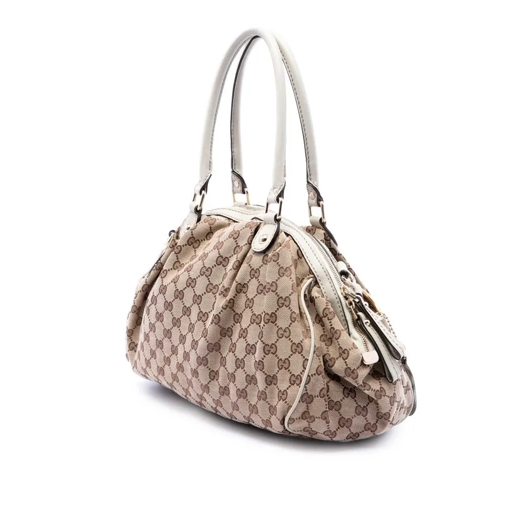 Gucci GG Canvas Sukey Satchel Beige Very good - Back View