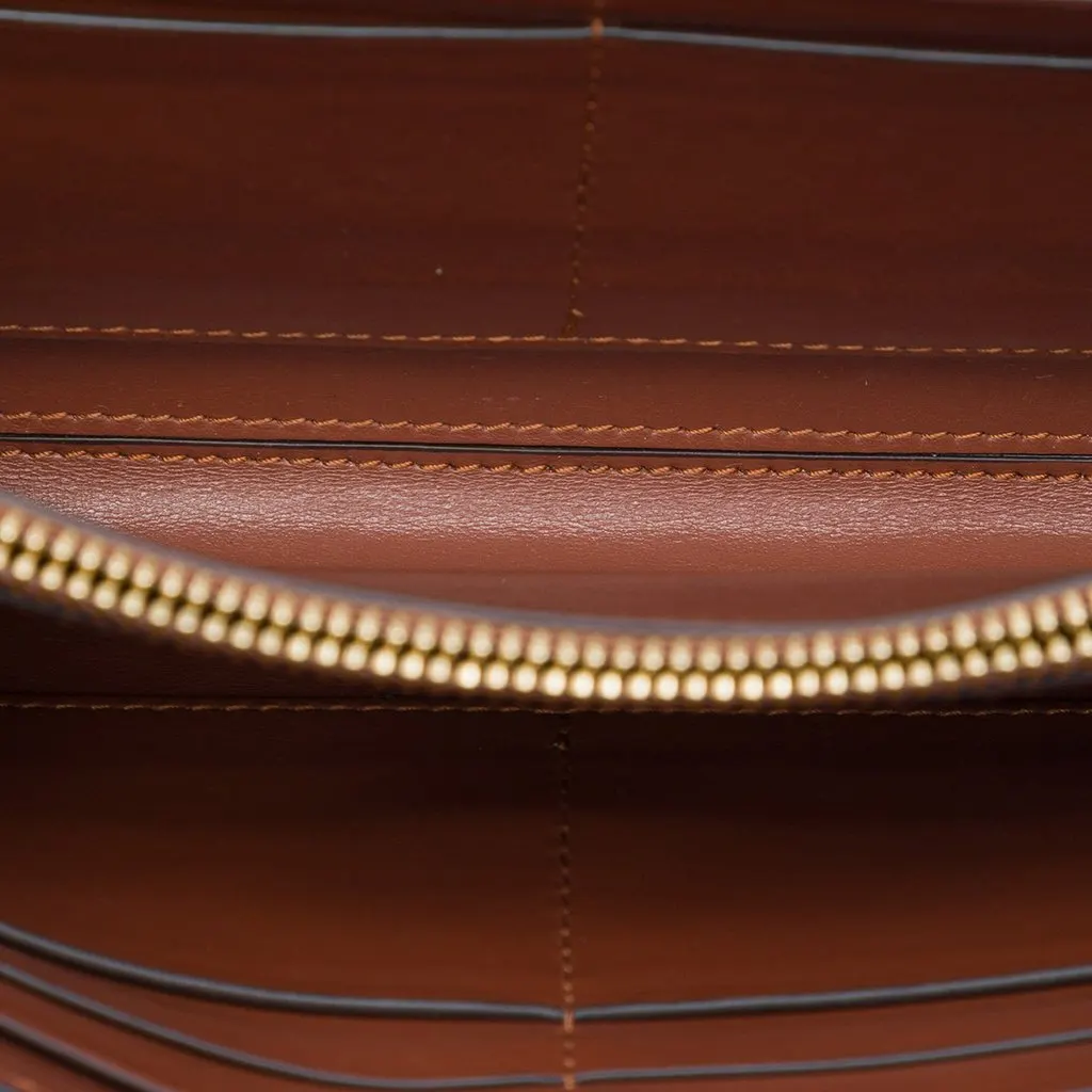 Burberry Icon Stripe E Canvas Hannah Wallet on Strap Brown Very good - Model View