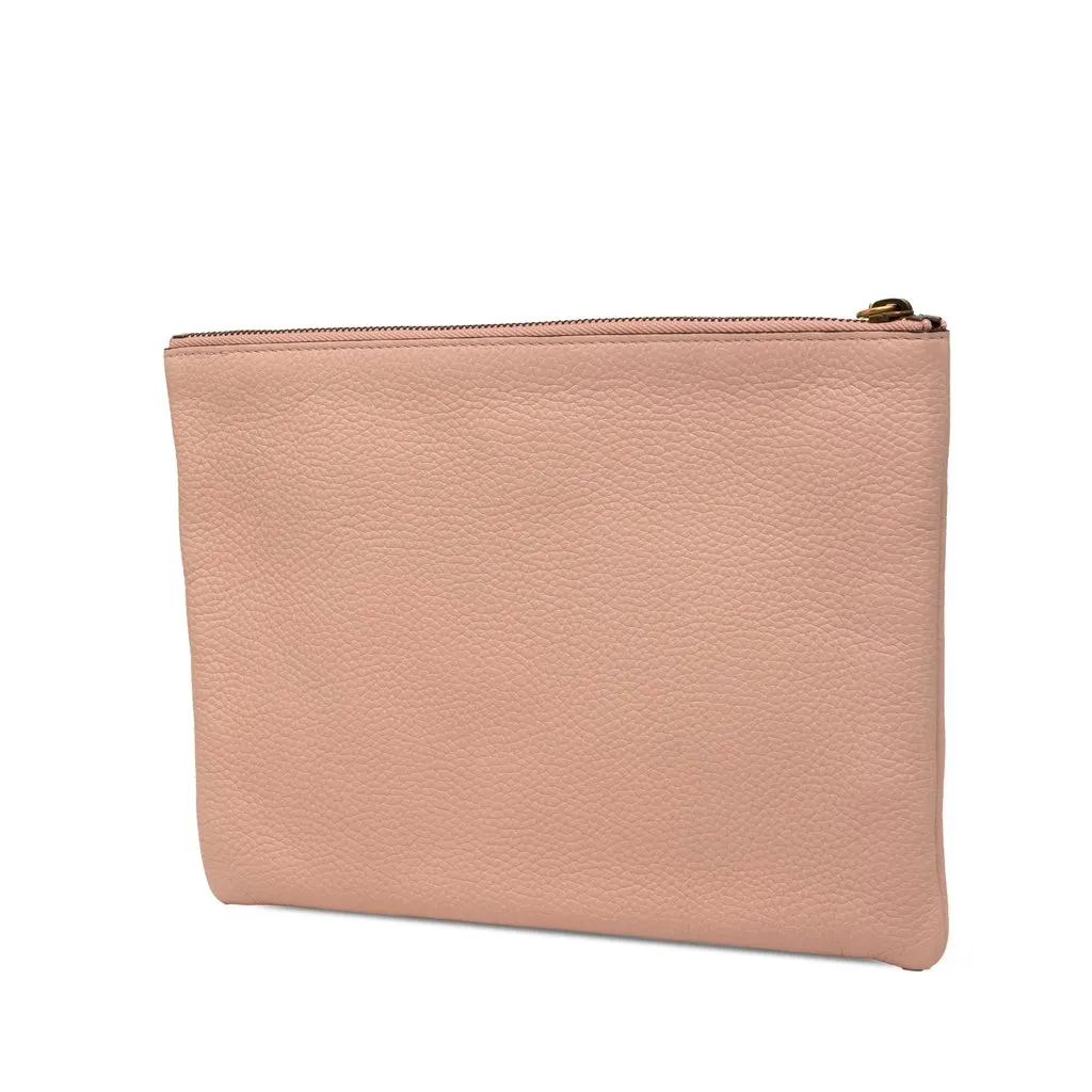 Gucci Leather Blind For Love Clutch Pink Leather Very good - Back View
