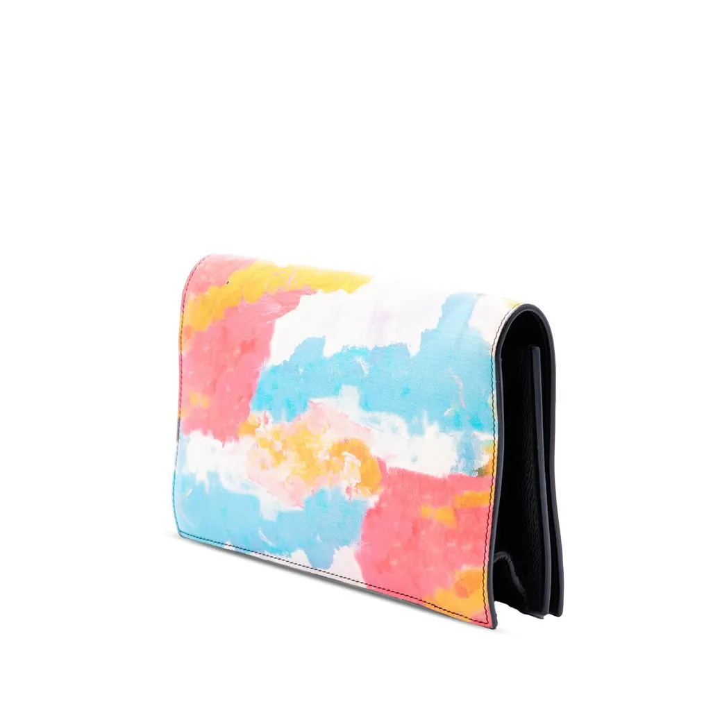 Saint Laurent Leather Baby Print Clutch Pink Leather Very good - Back View