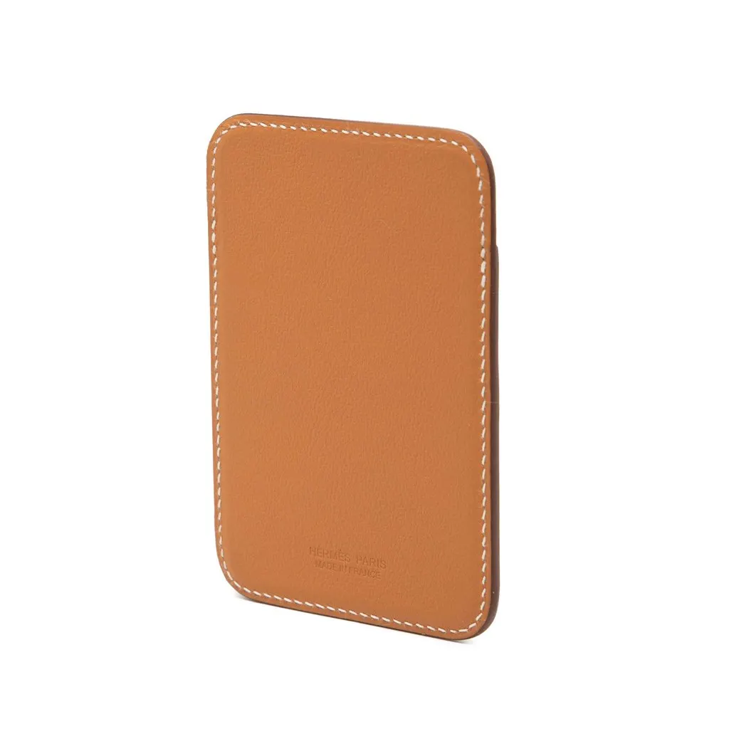 Hermès Swift Bounce MagSafe Card Holder Brown Leather Very good - Back View