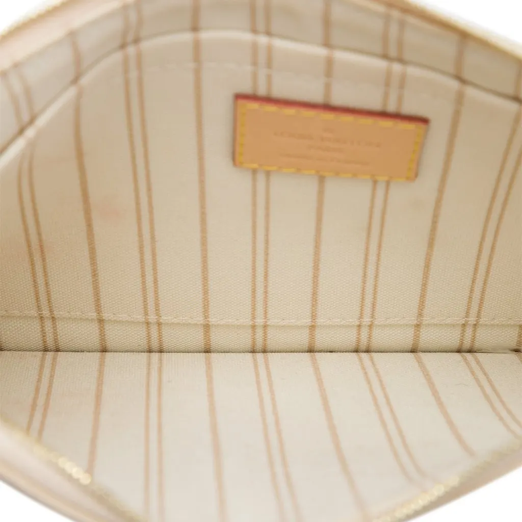 Louis Vuitton Damier Azur Neverfull MM Pouch White Very good - Model View