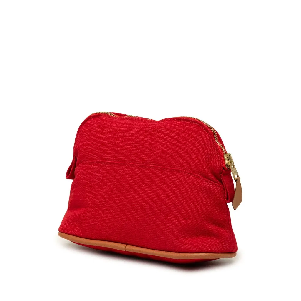 Hermès Mini Canvas Bolide Pouch Red Canvas Very good - Back View