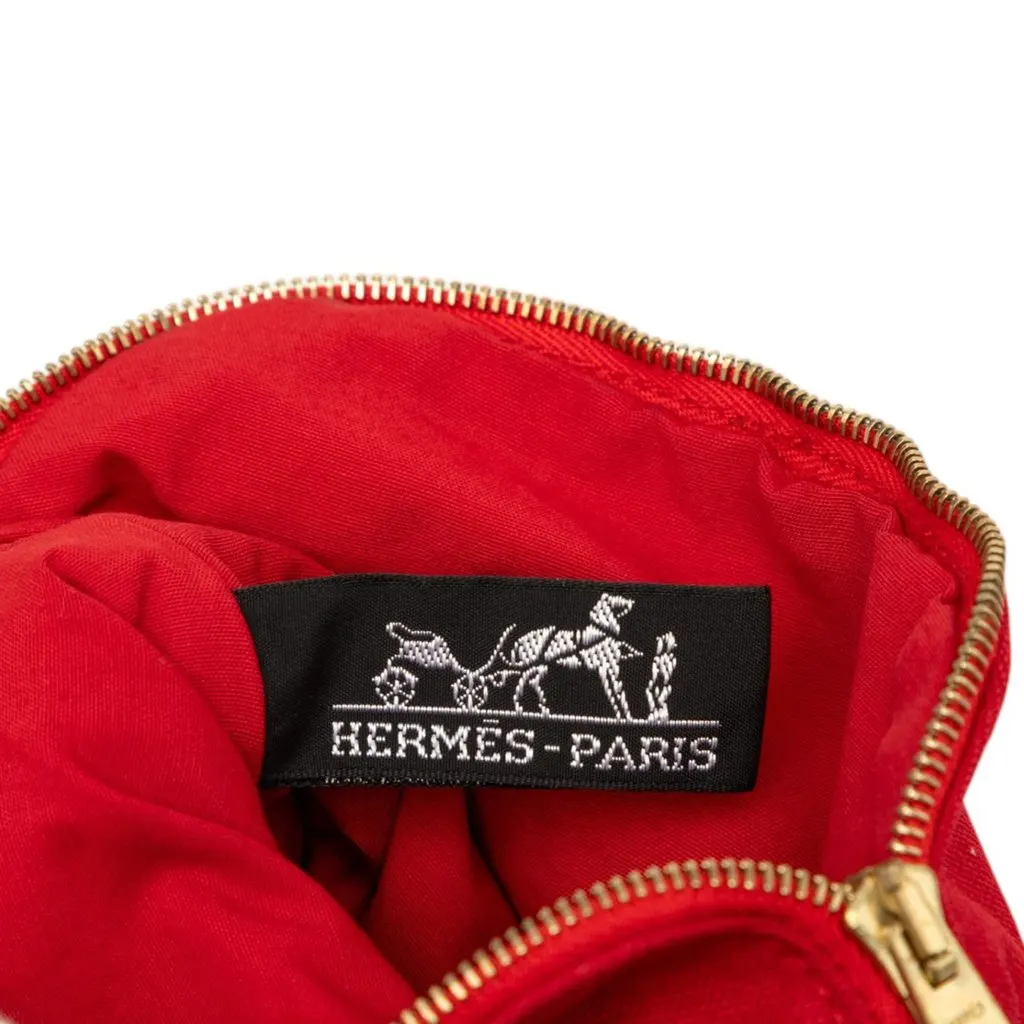 Hermès Mini Canvas Bolide Pouch Red Canvas Very good - Box View