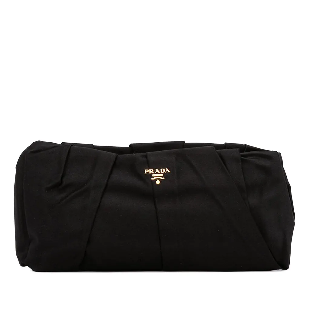 Prada Pleated Satin Frame Clutch