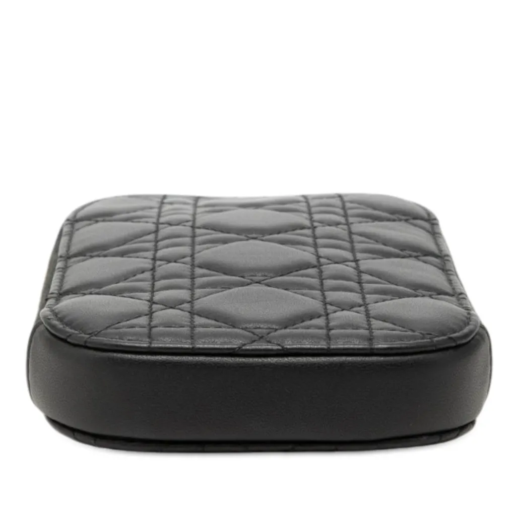 Dior Lambskin Cannage Lady Dior Call In Phone Holder Black Leather Very good - Inside View