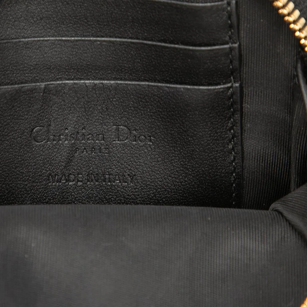 Dior Lambskin Cannage Lady Dior Call In Phone Holder Black Leather Very good - Box View