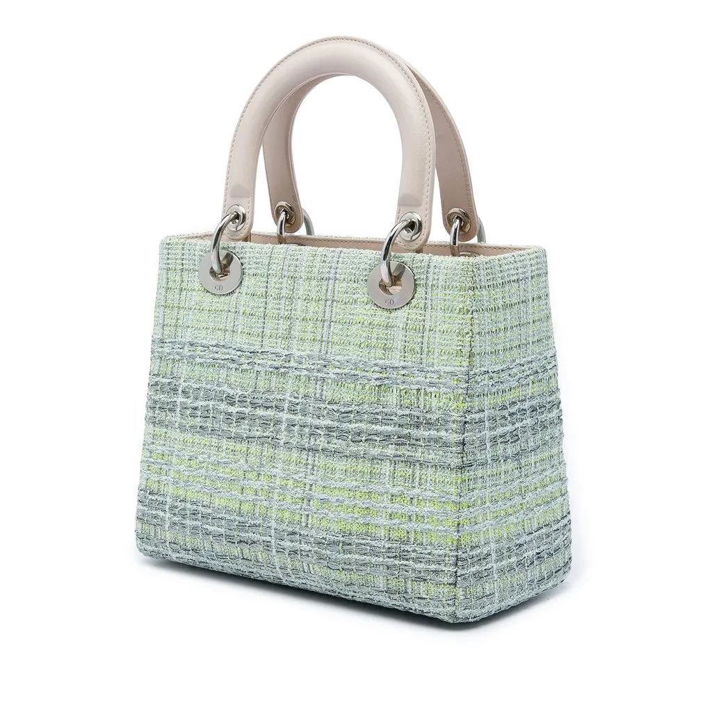 Dior Medium Tweed Lady Dior Green Tweed Very good - Back View