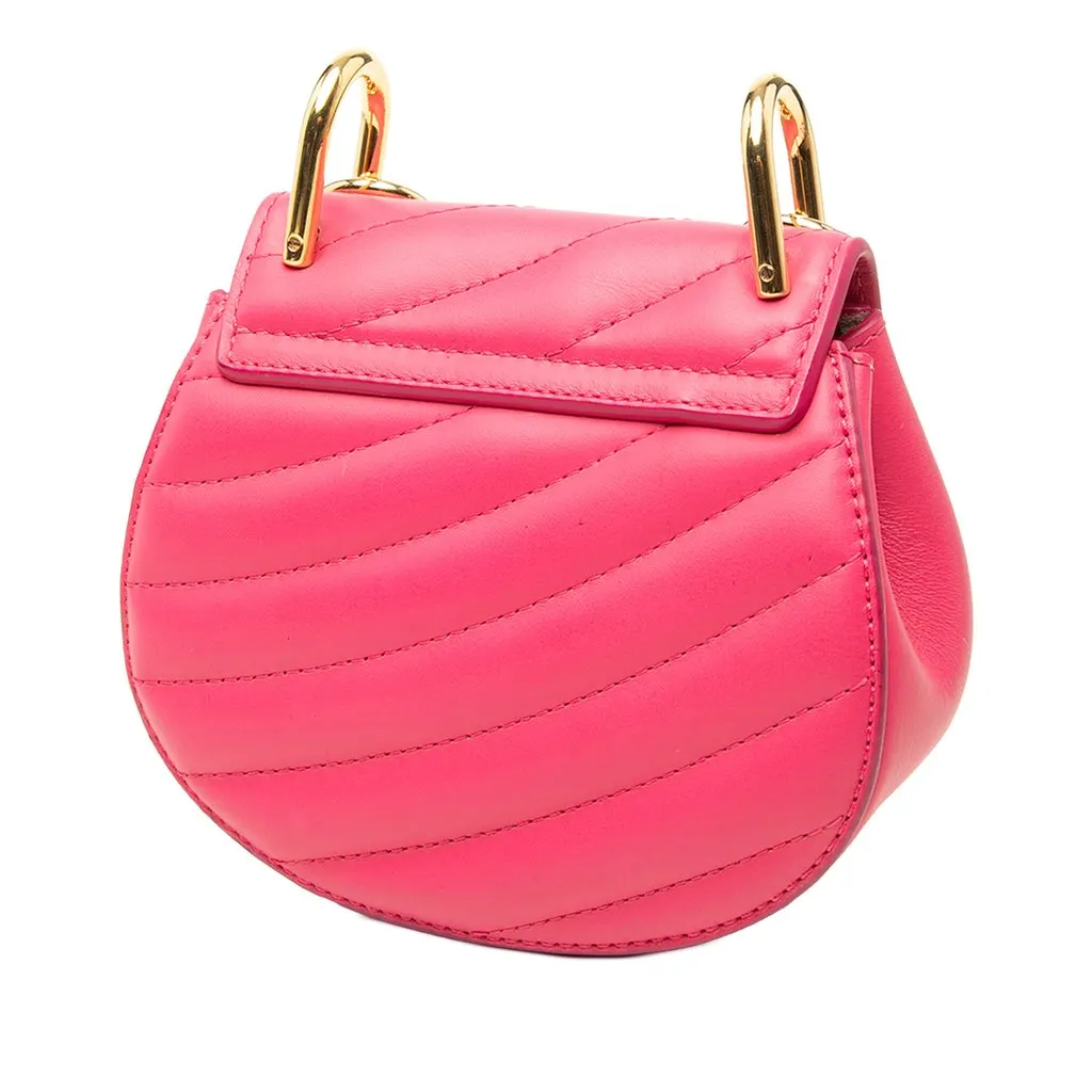 Chloé Nano Quilted Leather Drew Bijou Satchel Pink Leather Very good - Back View
