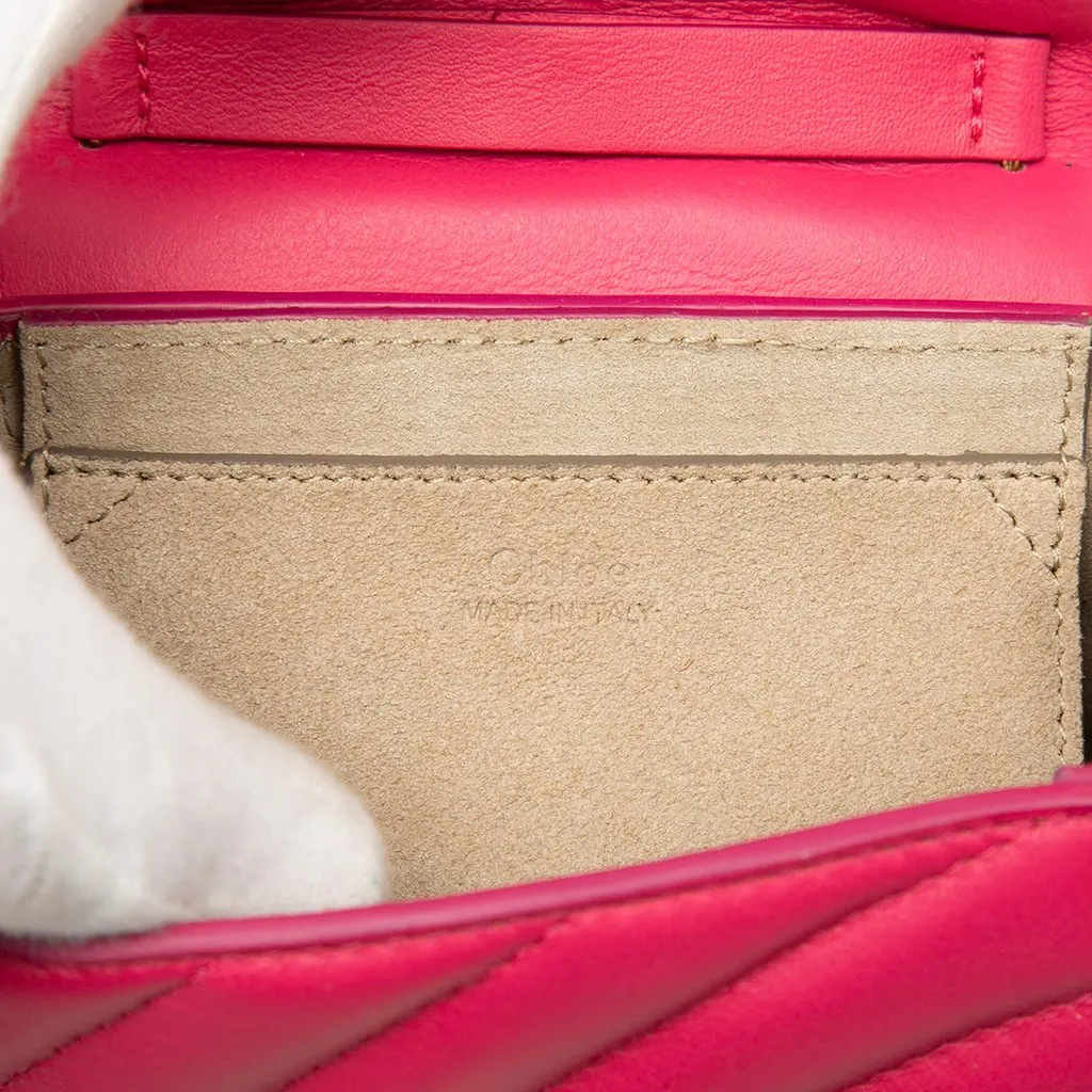 Chloé Nano Quilted Leather Drew Bijou Satchel Pink Leather Very good - Box View