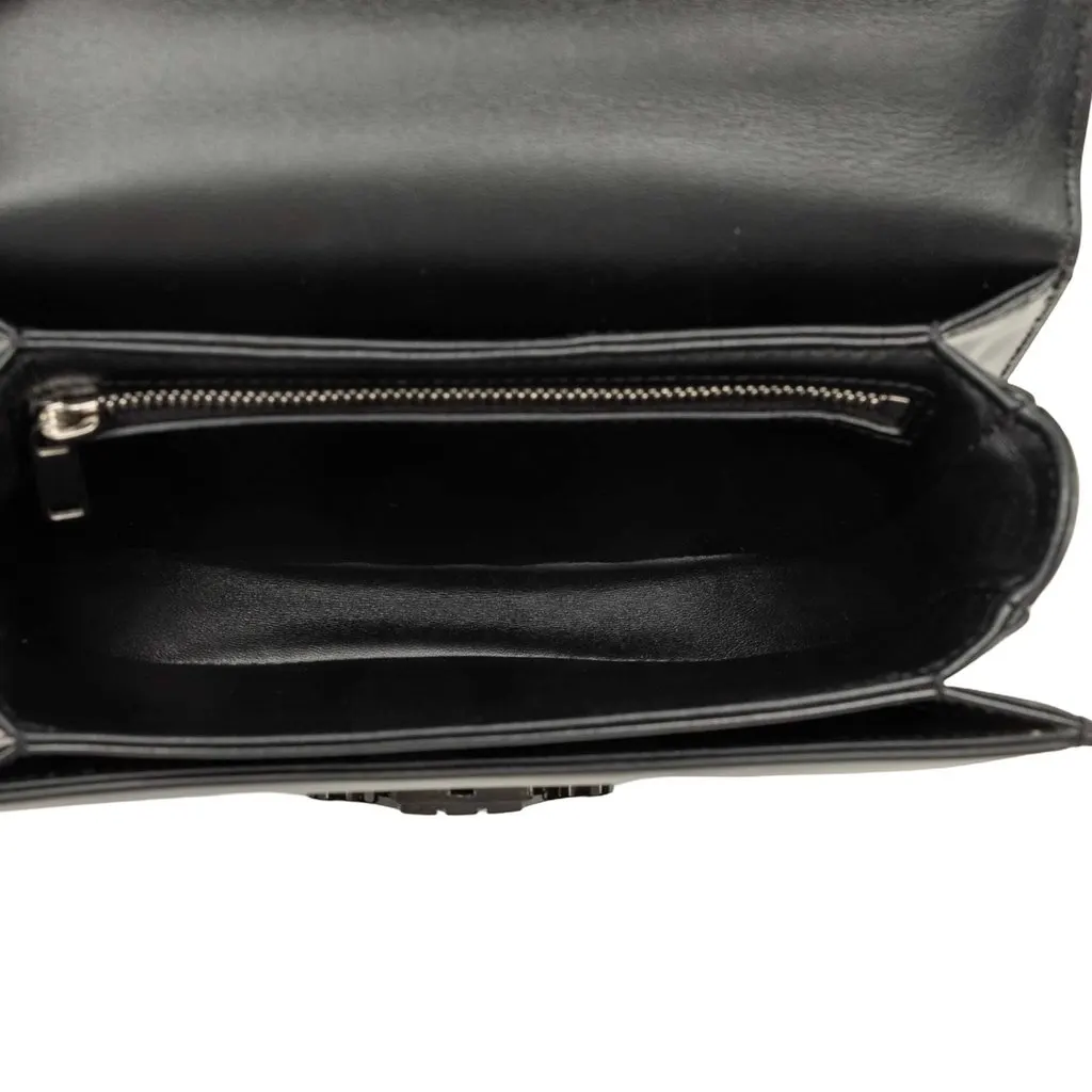 Celine Teen Shiny Calfskin Triomphe Besace Clea Chain Crossbody Black Leather Very good - Model View