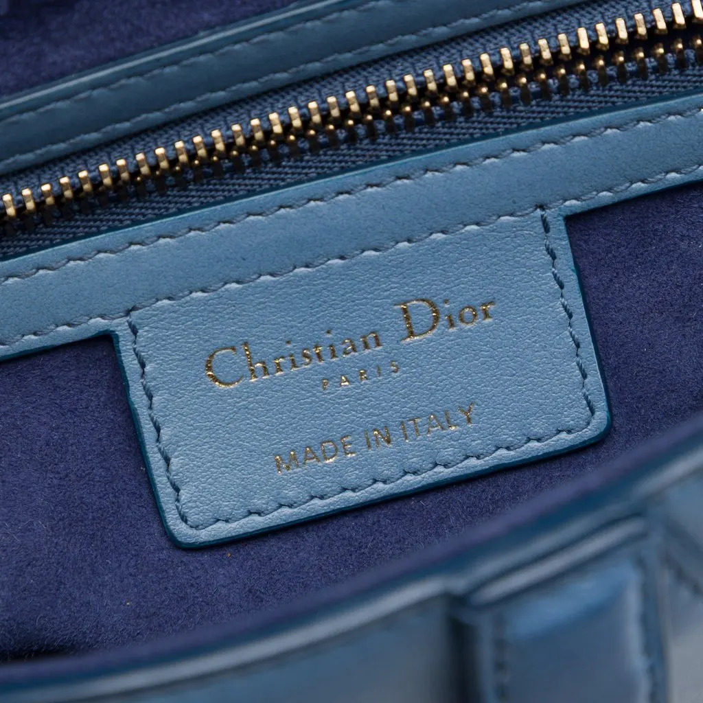 Dior Gradient Calfskin Saddle Bag Blue Leather Very good - Box View