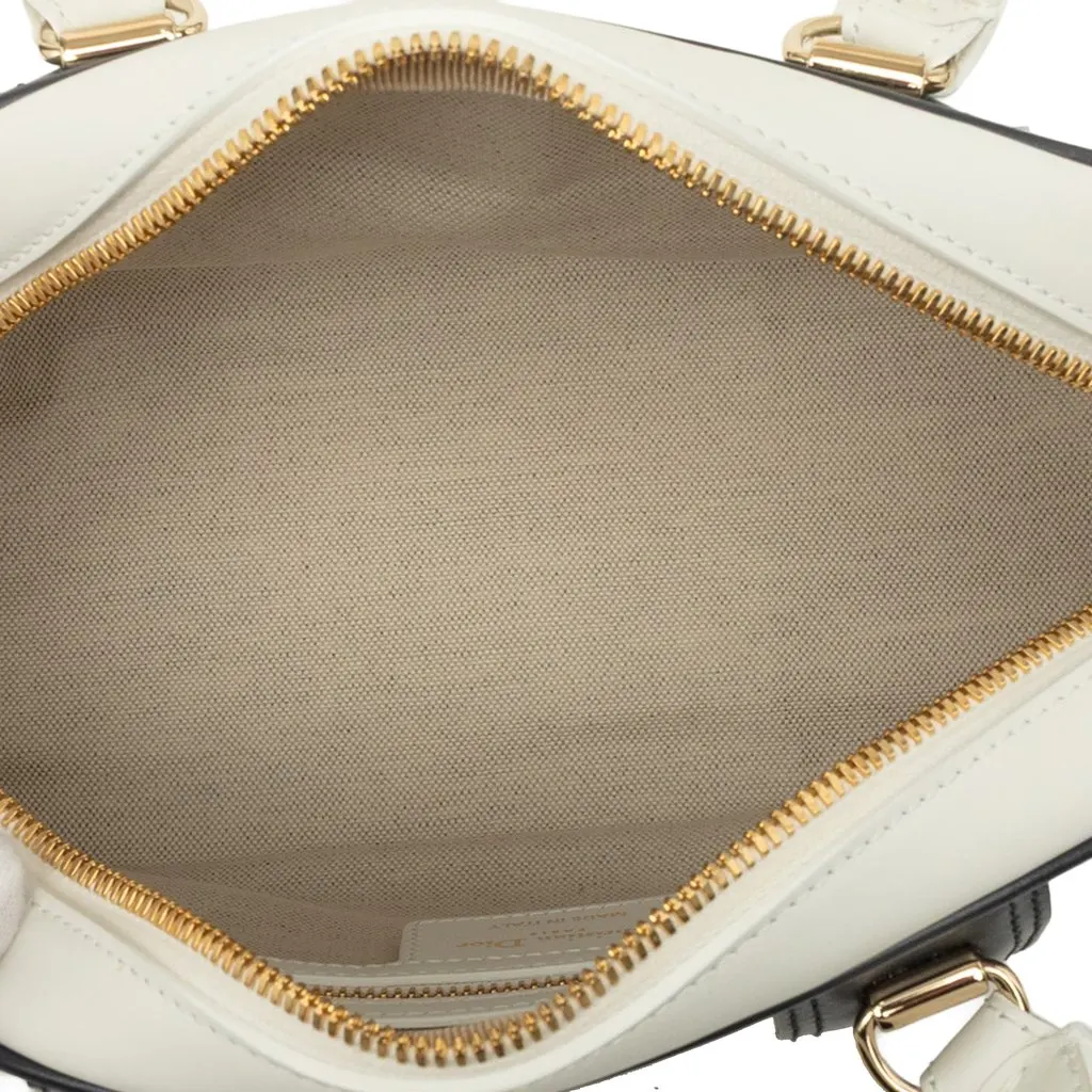 Dior Small Leather Dior Vibe Zip Bowling Bag White Leather Very good - Model View