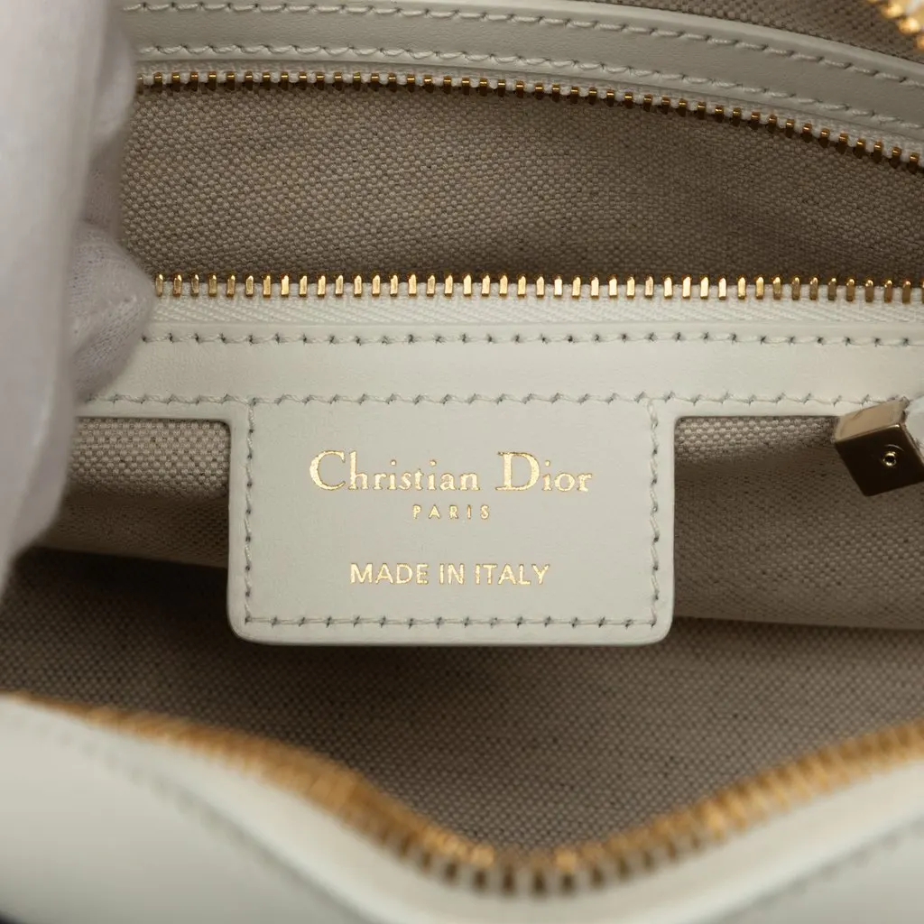 Dior Small Leather Dior Vibe Zip Bowling Bag White Leather Very good - Box View
