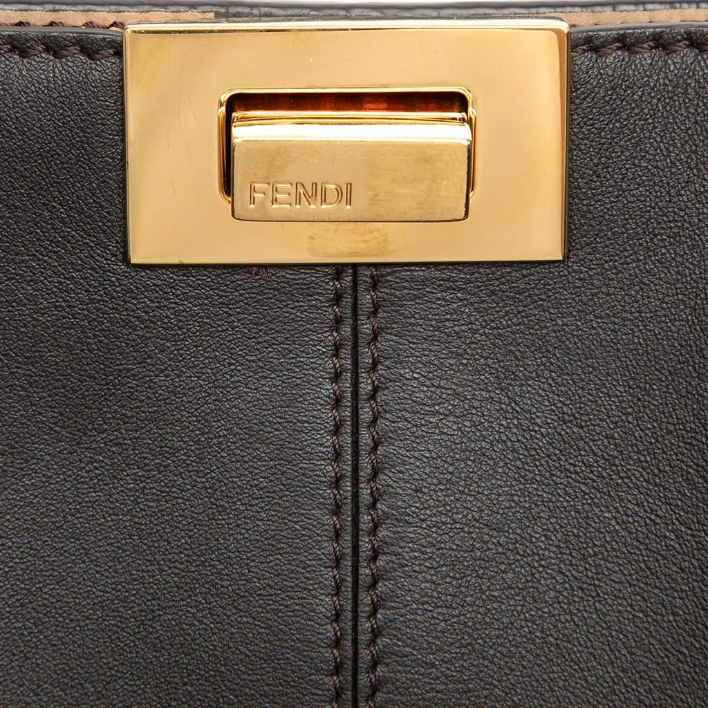 Fendi Medium Calfskin Peekaboo X Lite Satchel Black Leather Very good - Box View
