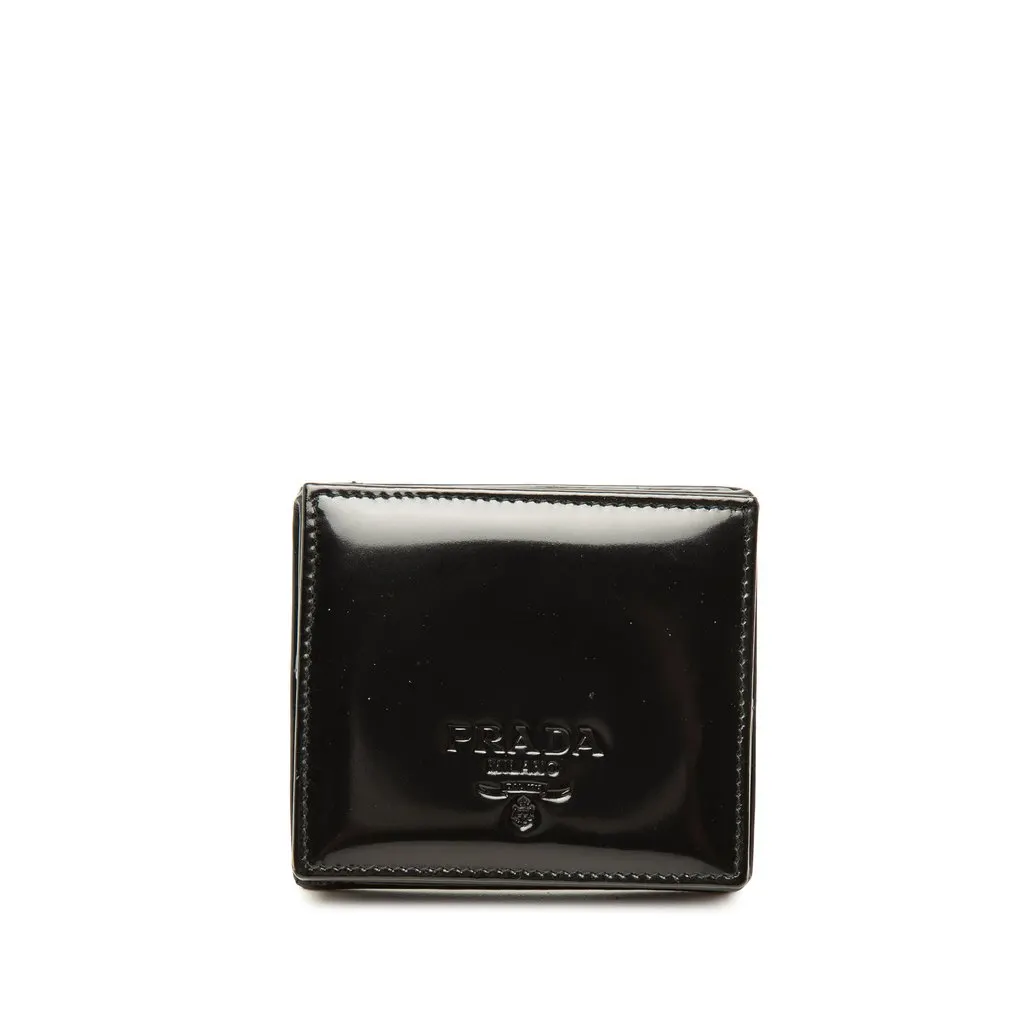 Prada Patent Coin Pouch Black Leather Very good - Front View