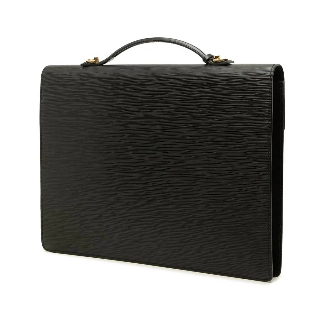 Louis Vuitton Epi Serviette Conseiller Black Leather Good - Back View