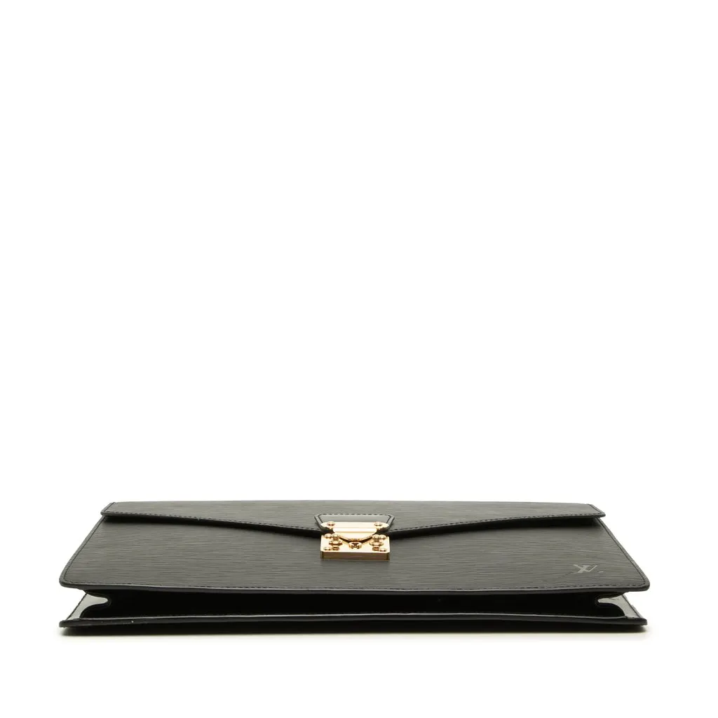 Louis Vuitton Epi Serviette Conseiller Black Leather Good - Inside View