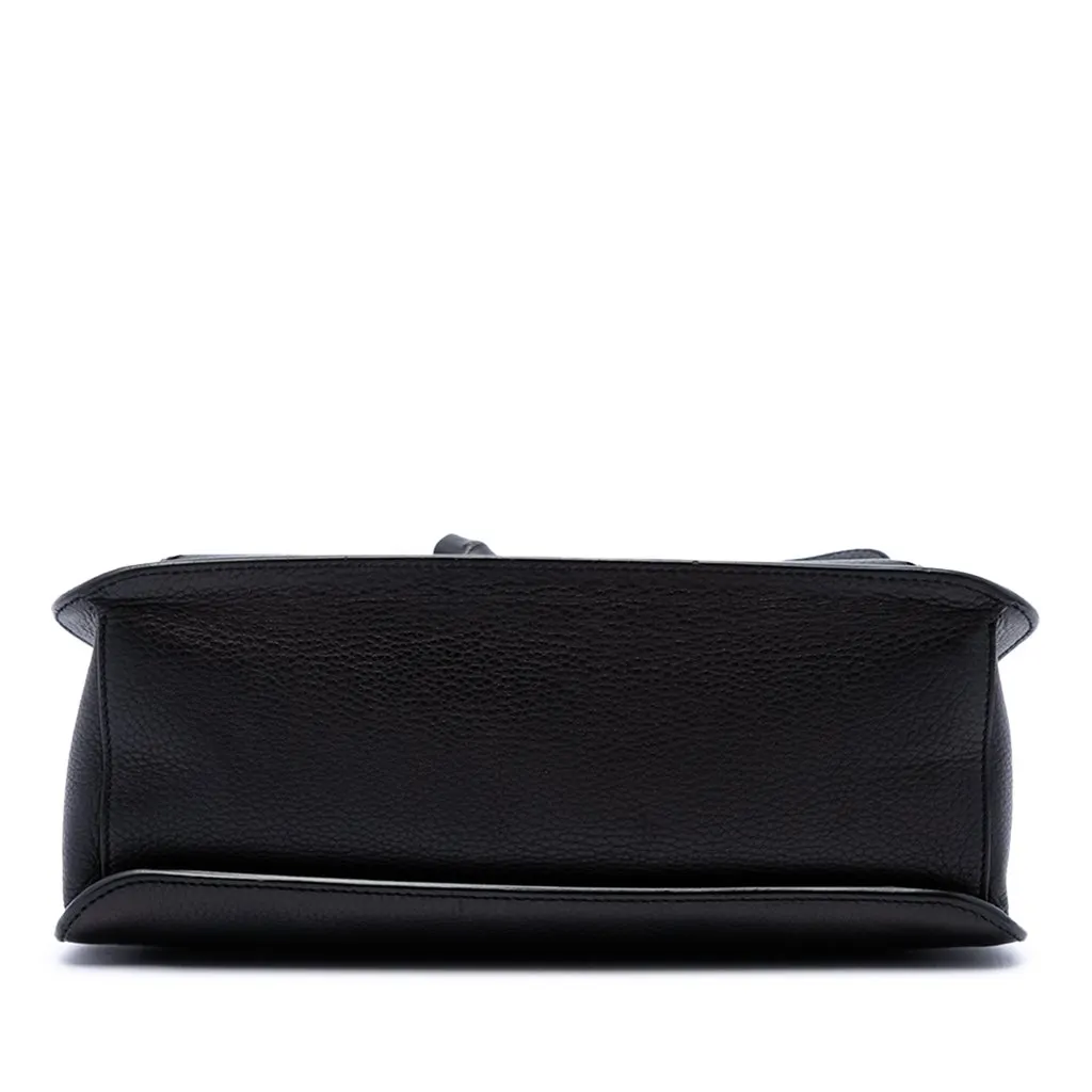 Gucci Medium Leather Bamboo Daily Crossbody Black Leather Good - Inside View