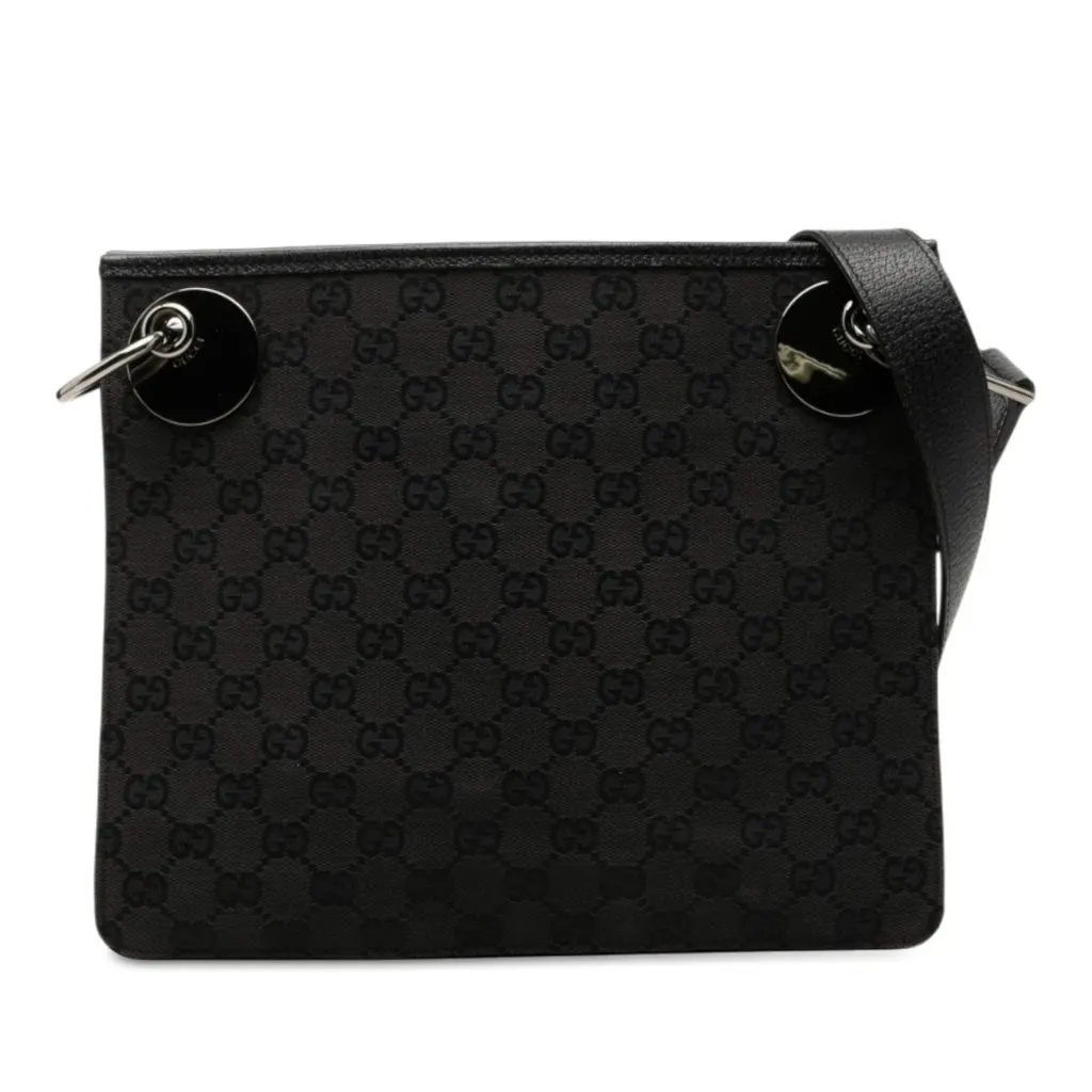 Gucci GG Canvas Eclipse Crossbody Black Good - Front View