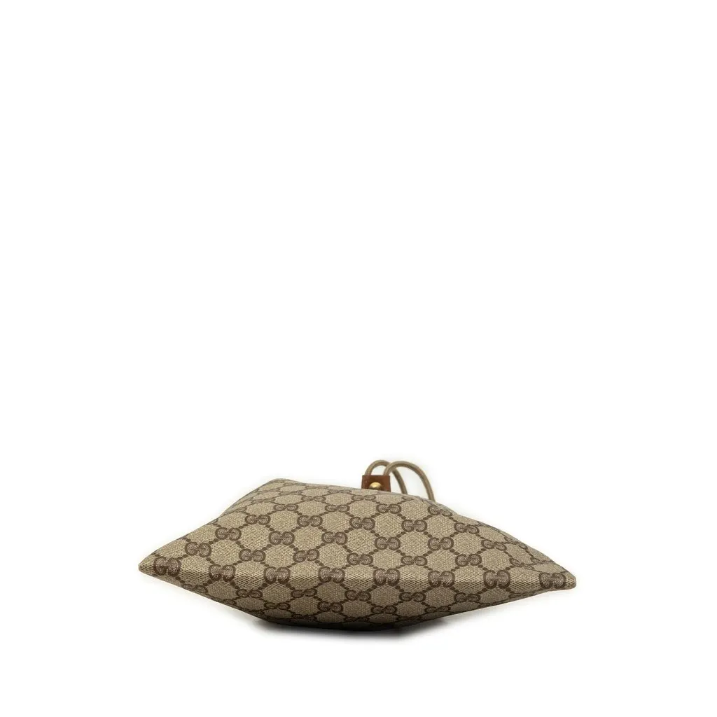Gucci GG Supreme Drawstring Pouch Beige Very good - Inside View