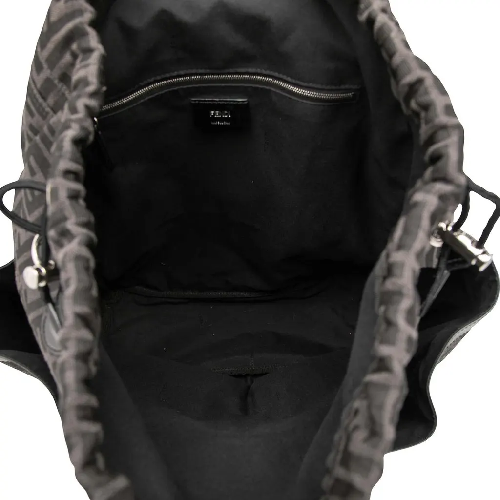 Fendi Large FF Jacquard Strike Backpack Black Very good - Model View