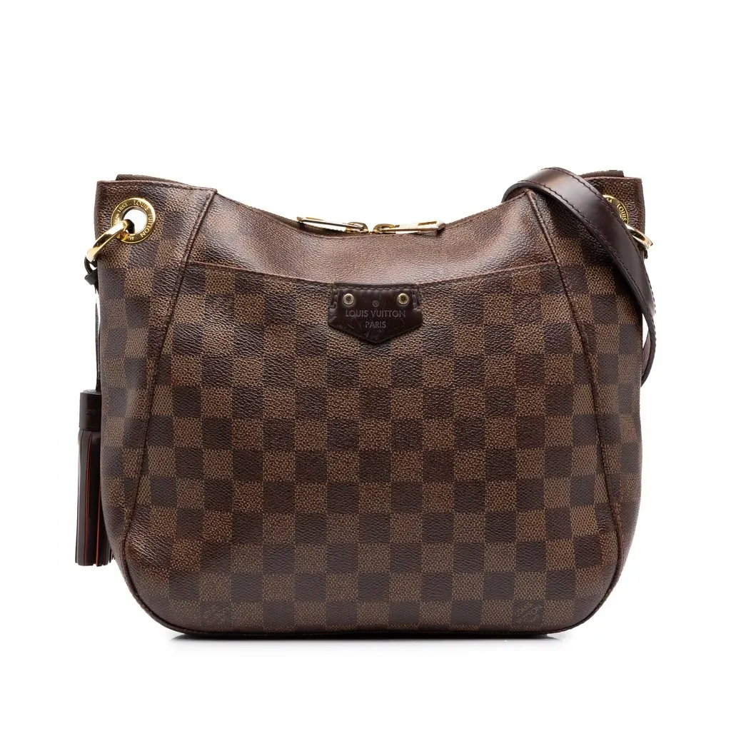 Louis Vuitton Damier Ebene South Bank Besace Brown Canvas Good - Front View
