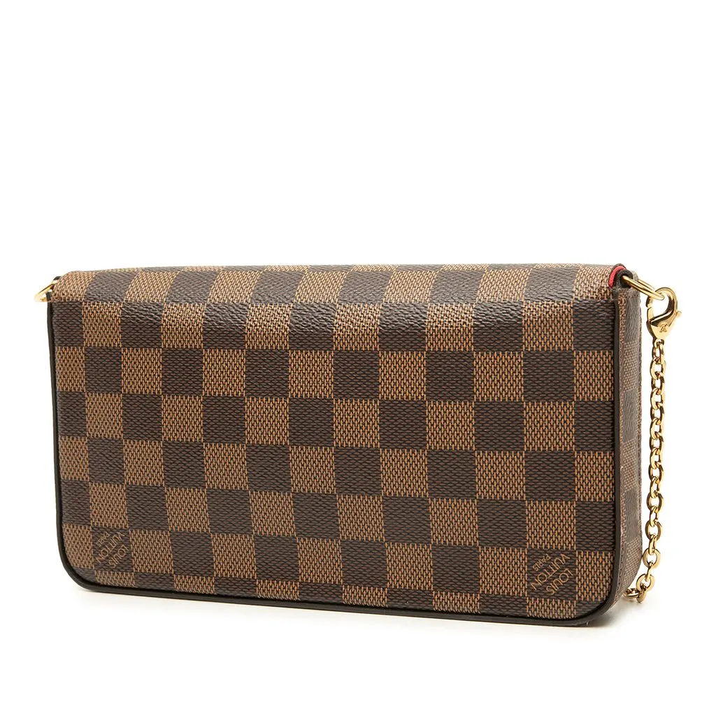 Louis Vuitton Damier Ebene Pochette Felicie Brown Canvas Good - Back View