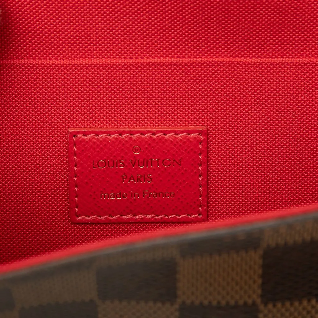 Louis Vuitton Damier Ebene Pochette Felicie Brown Canvas Good - Box View
