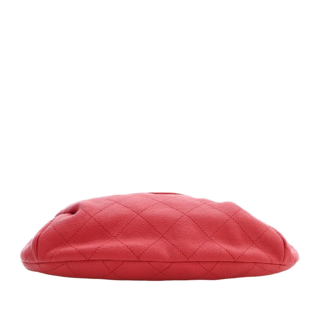Chanel Quilted Caviar Zip and Carry Waist Bag Red Leather Very good - Box View