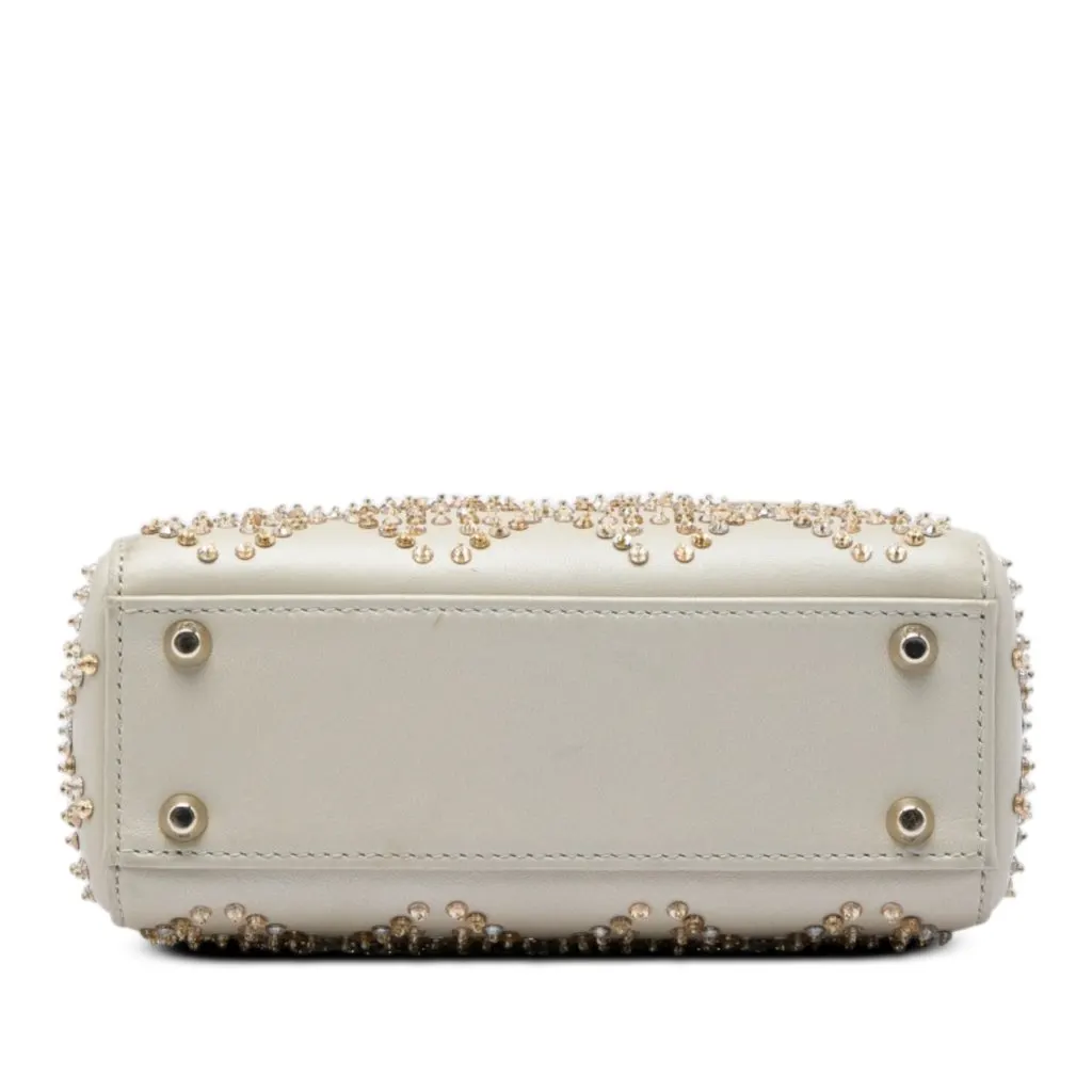 Dior Mini Beaded Metallic Lambskin Cannage Lady Dior Beige Leather Very good - Inside View