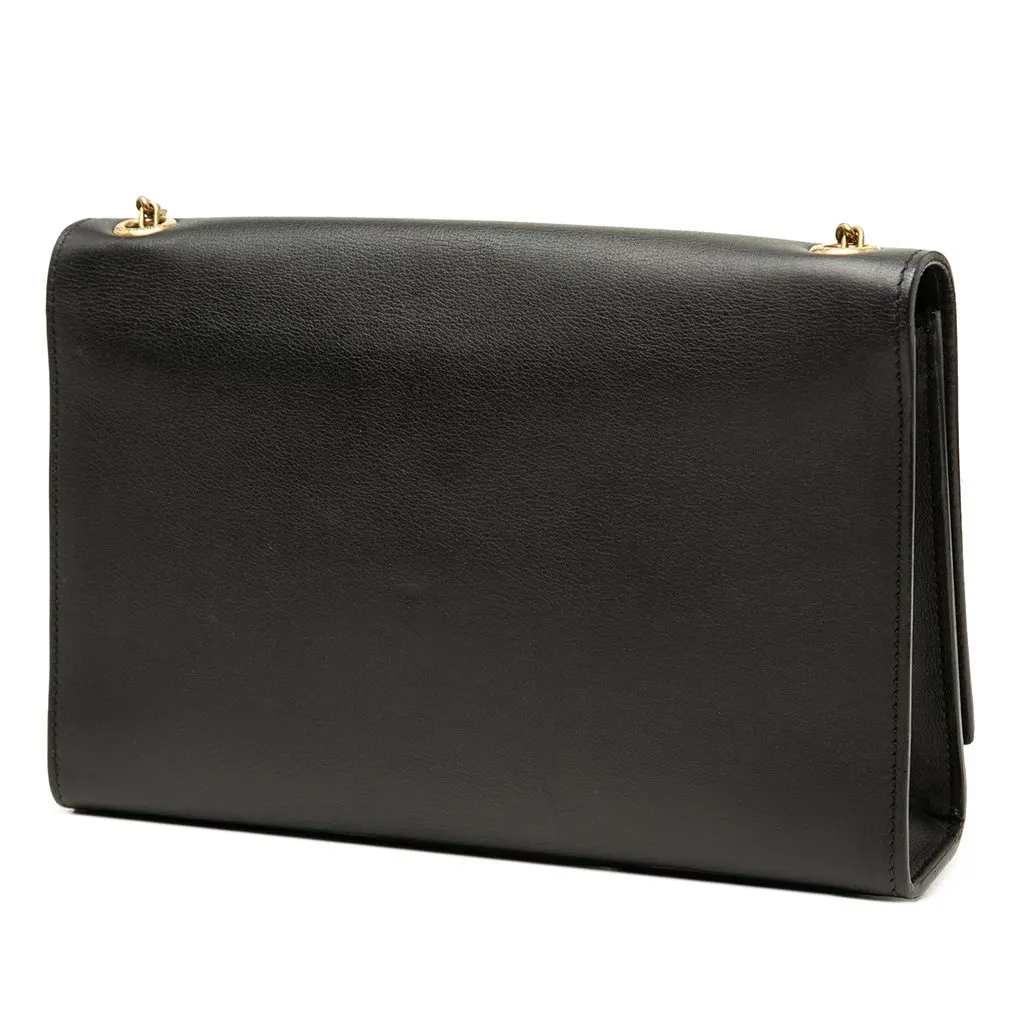 Saint Laurent Medium Smooth Calfskin Braided Monogram Kate Crossbody Black Leather Very good - Back View