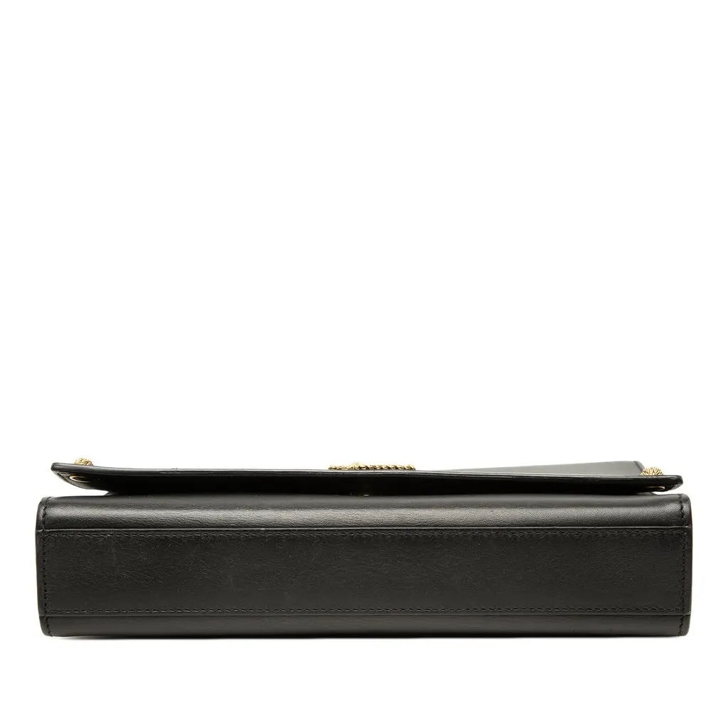 Saint Laurent Medium Smooth Calfskin Braided Monogram Kate Crossbody Black Leather Very good - Inside View