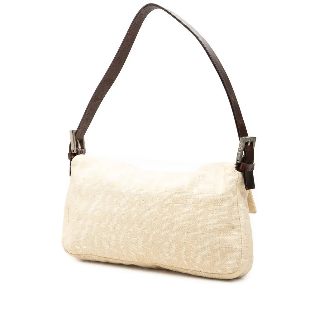 Fendi Zucca Canvas Baguette Beige Good - Back View