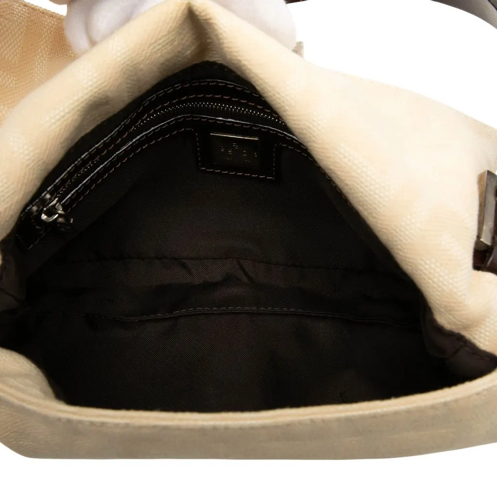 Fendi Zucca Canvas Baguette Beige Good - Model View