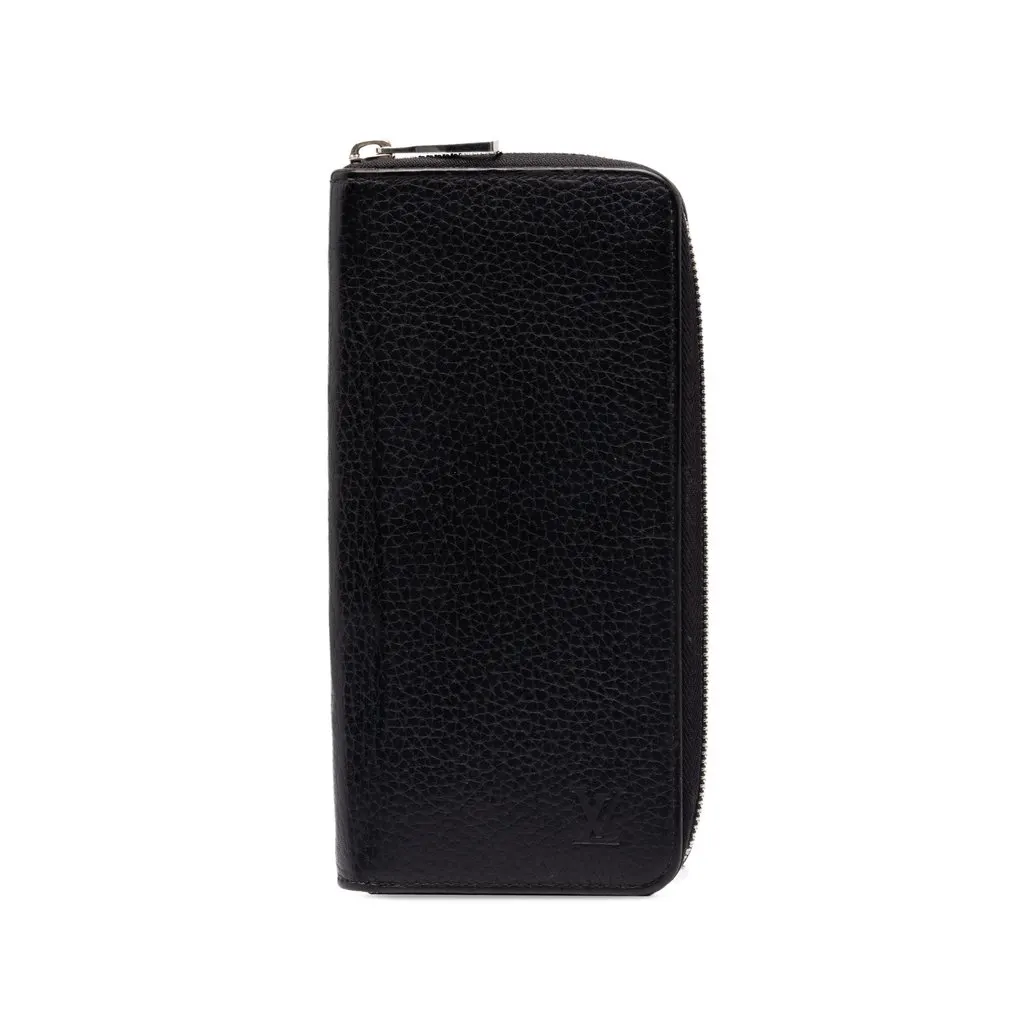 Louis Vuitton Taurillon Vertical Zippy Long Wallet Black Leather Good - Front View