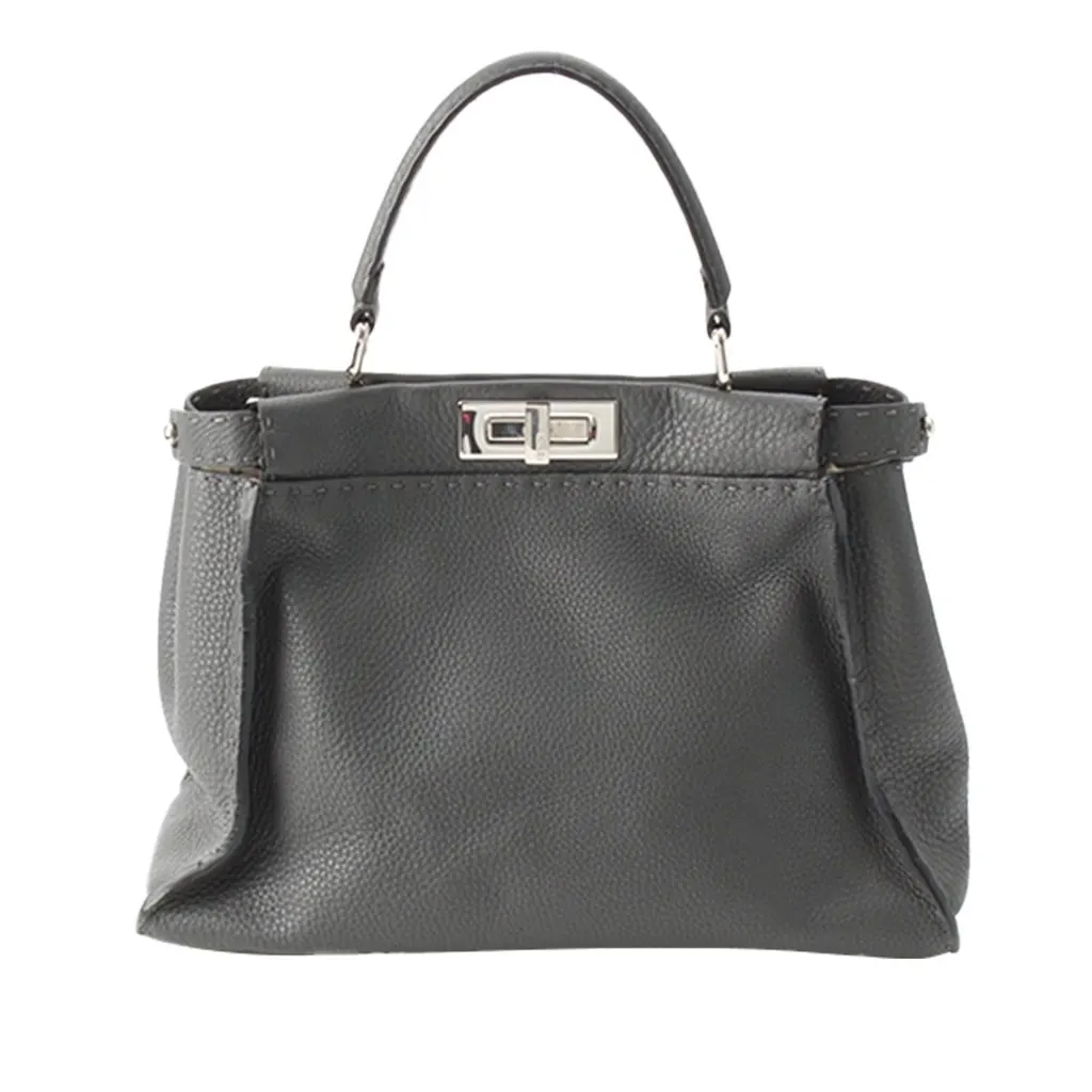 Fendi Medium Leather Selleria Peekaboo Iconic Satchel