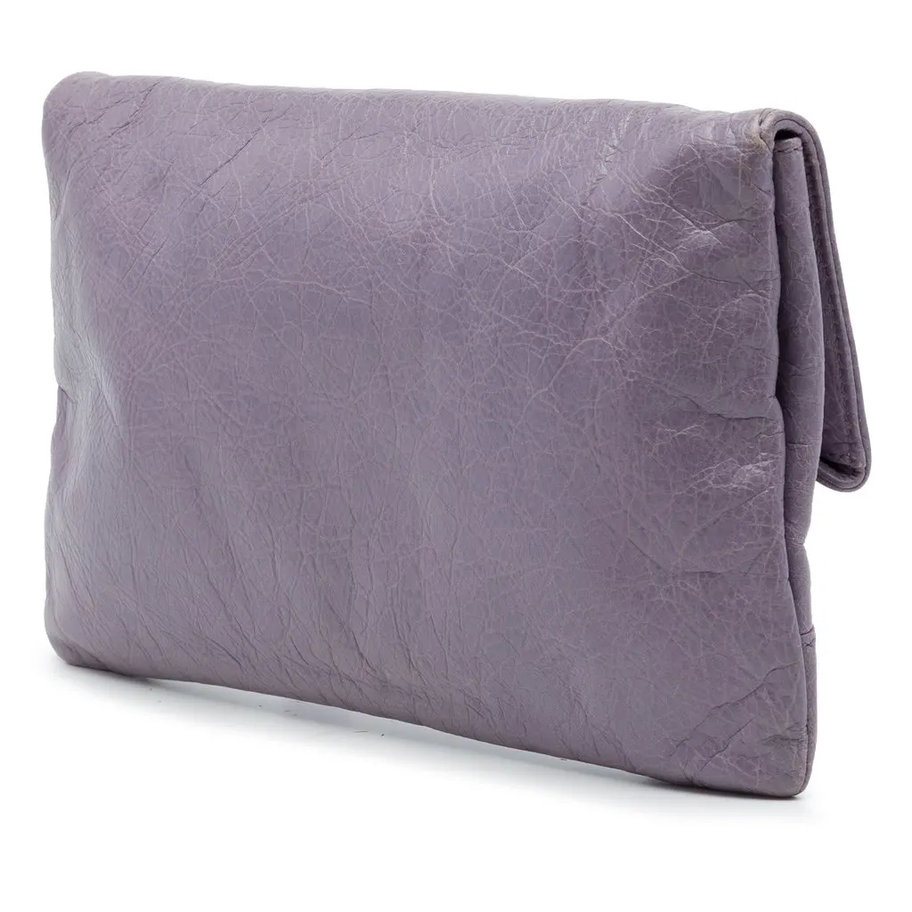 Balenciaga Lambskin Motocross Giant 12 Envelope Clutch Purple Leather Very good - Back View