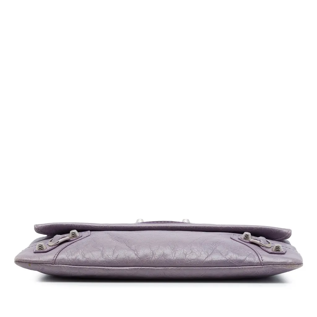 Balenciaga Lambskin Motocross Giant 12 Envelope Clutch Purple Leather Very good - Inside View