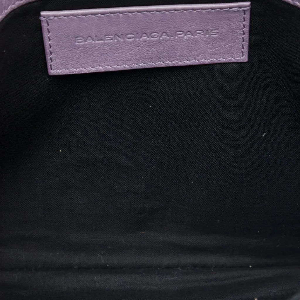 Balenciaga Lambskin Motocross Giant 12 Envelope Clutch Purple Leather Very good - Model View