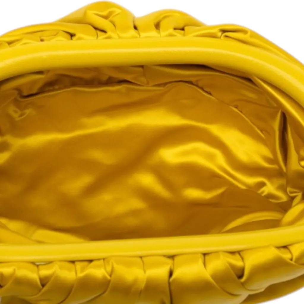 Bottega Veneta Satin The Body Pouch Belt Bag Yellow Very good - Model View