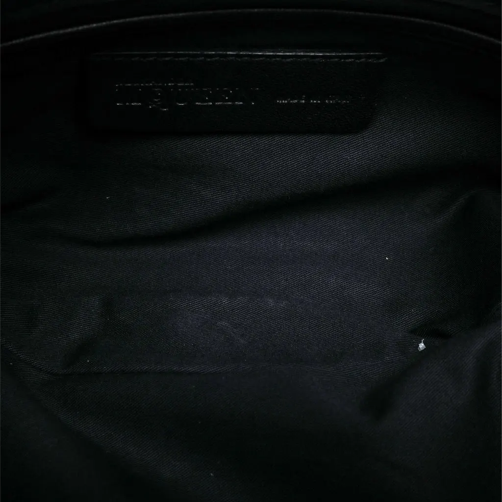 Alexander McQueen Printed Satin Heart De Manta Clutch Black Satin Very good - Model View