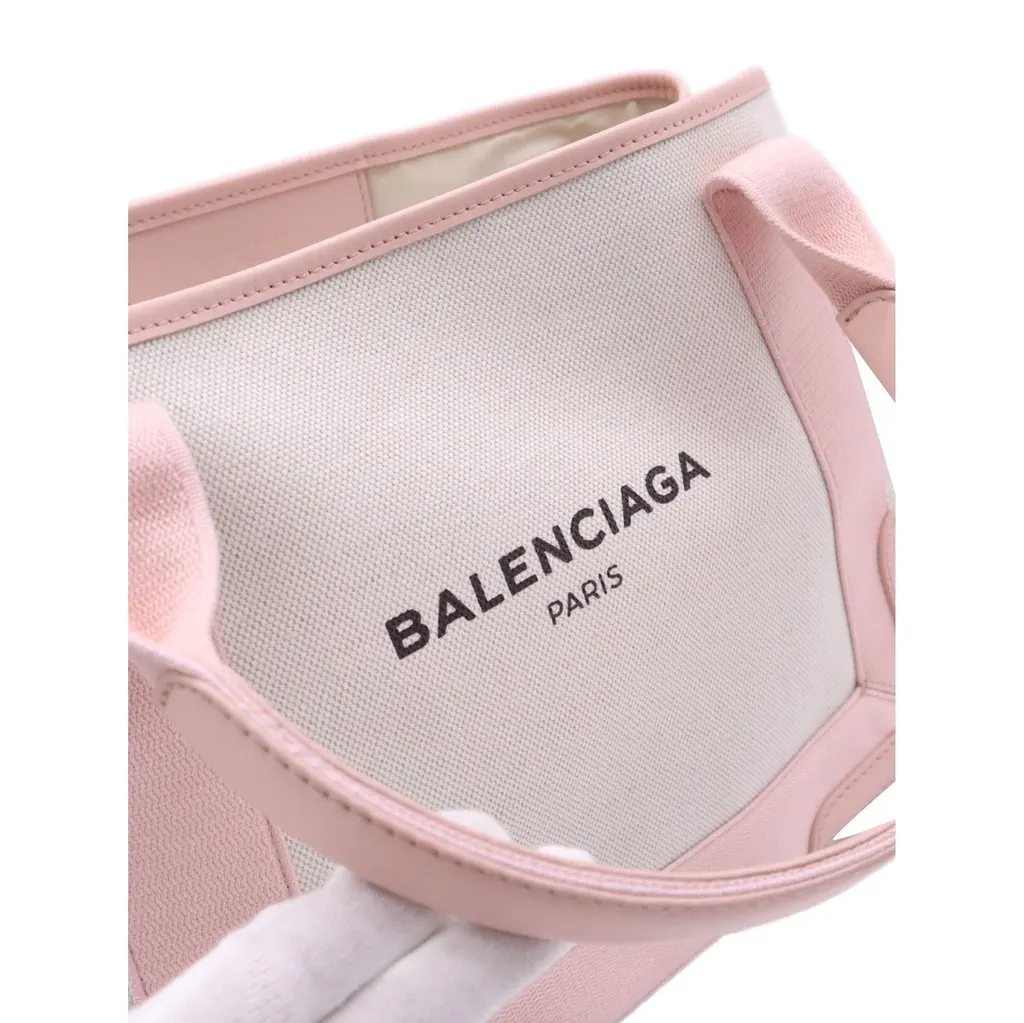 Balenciaga Canvas Navy Cabas Tote S White Canvas Very good - Model View