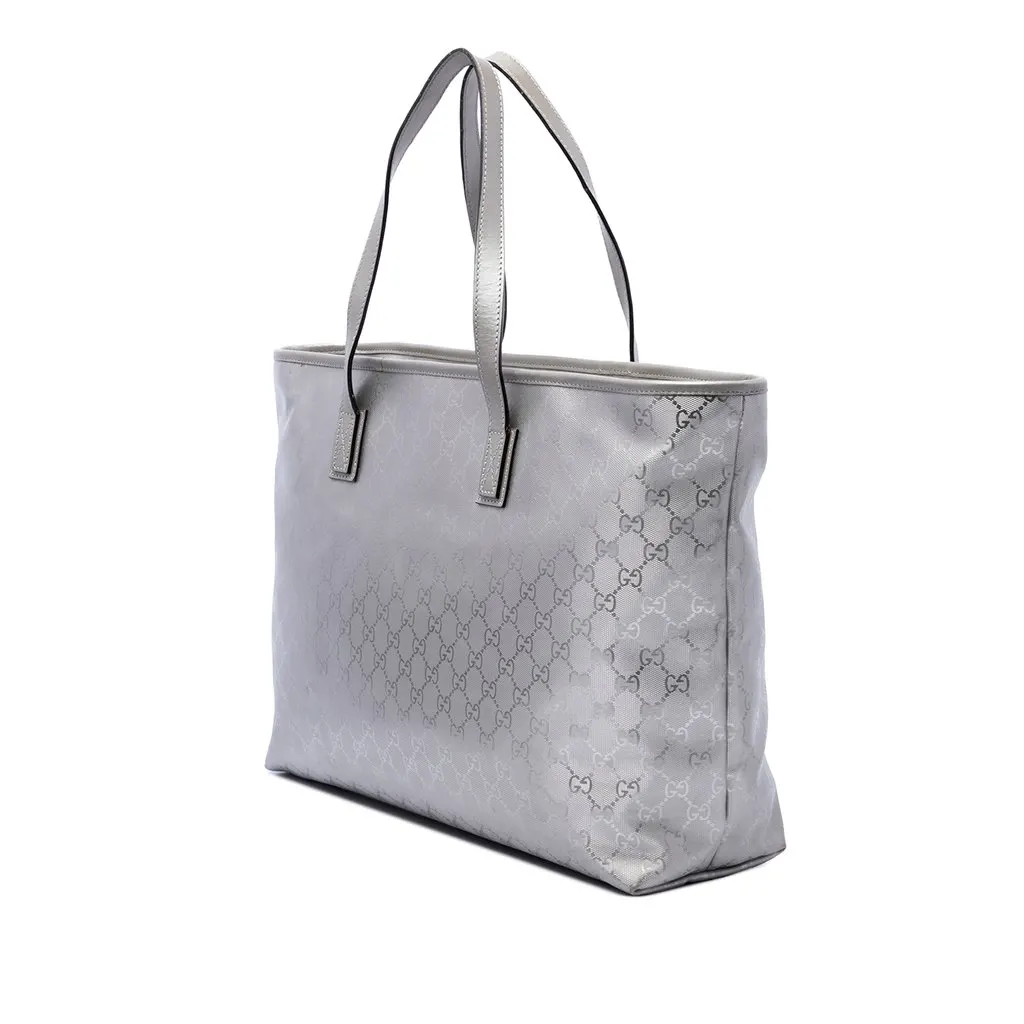 Gucci Large GG Imprime Tote Silver Very good - Back View