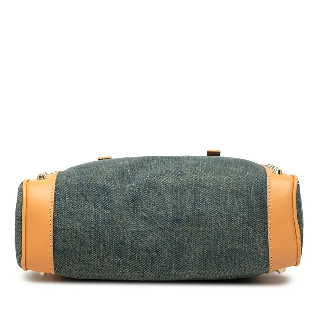 Fendi Studded Denim Shoulder Bag Blue Very good - Inside View