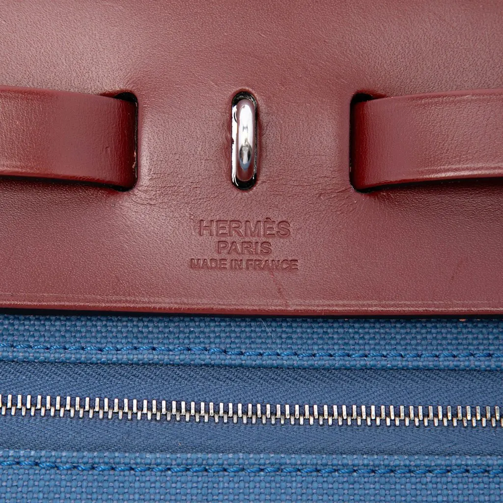 Hermès Toile Herbag Zip 31 Blue Canvas Very good - Box View