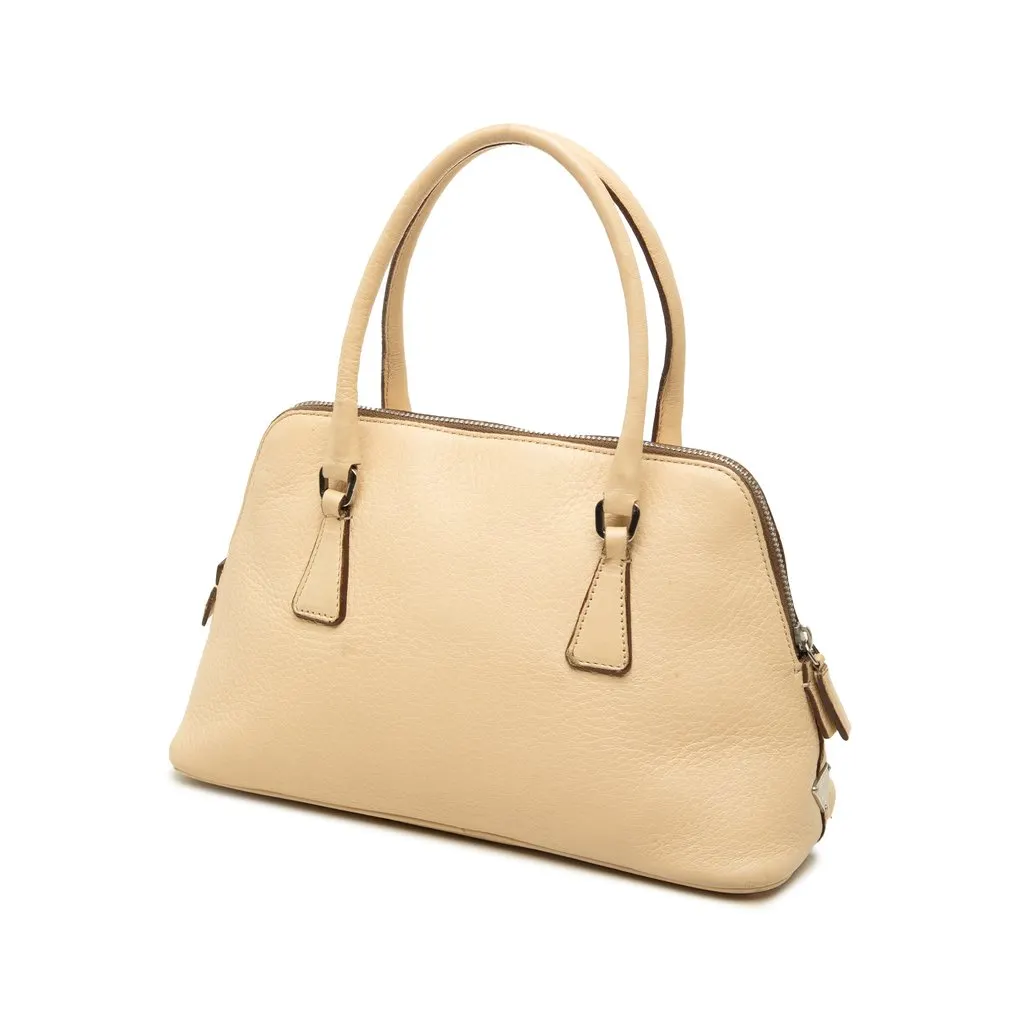 Prada Vitello Daino Promenade Satchel Beige Leather Very good - Back View