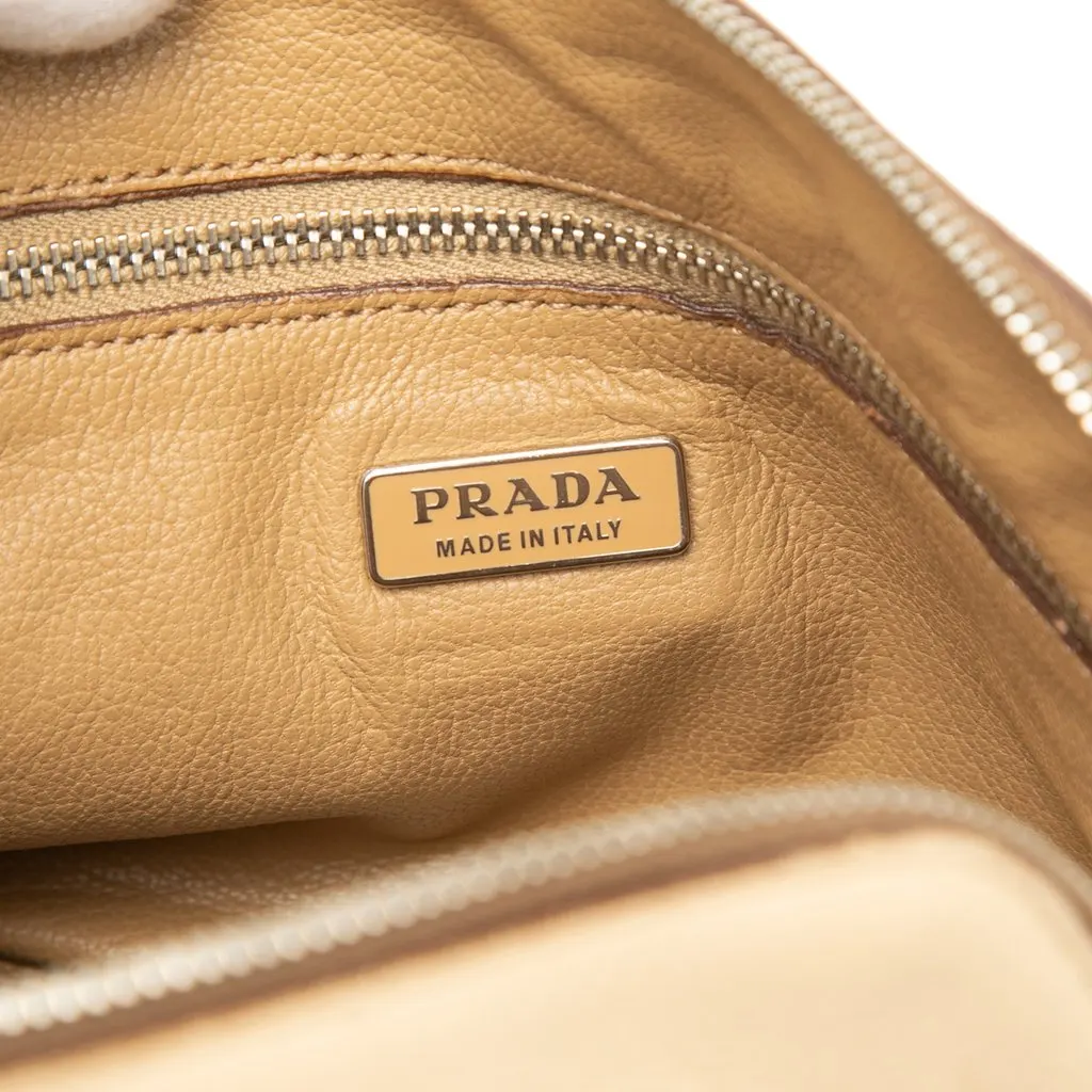 Prada Vitello Daino Promenade Satchel Beige Leather Very good - Box View