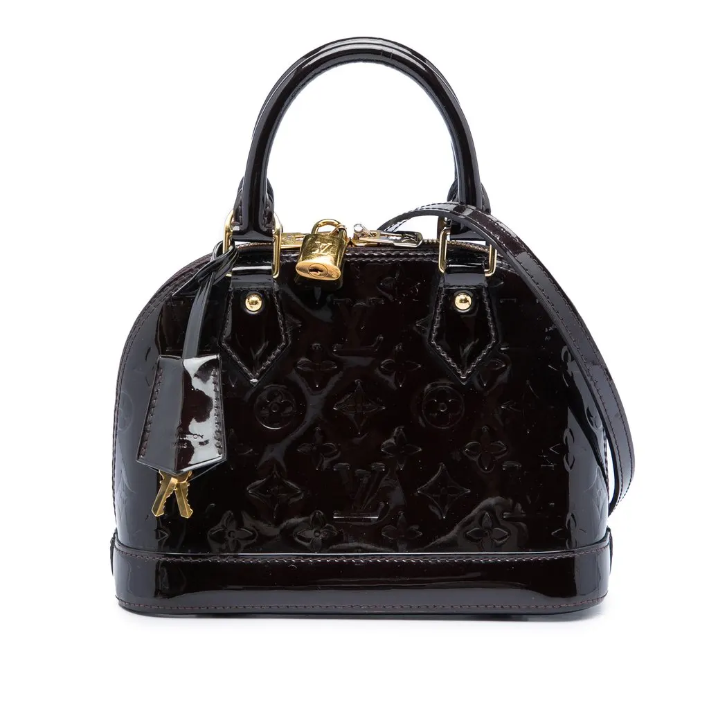 Louis Vuitton Monogram Vernis Alma BB Purple Leather Good - Front View