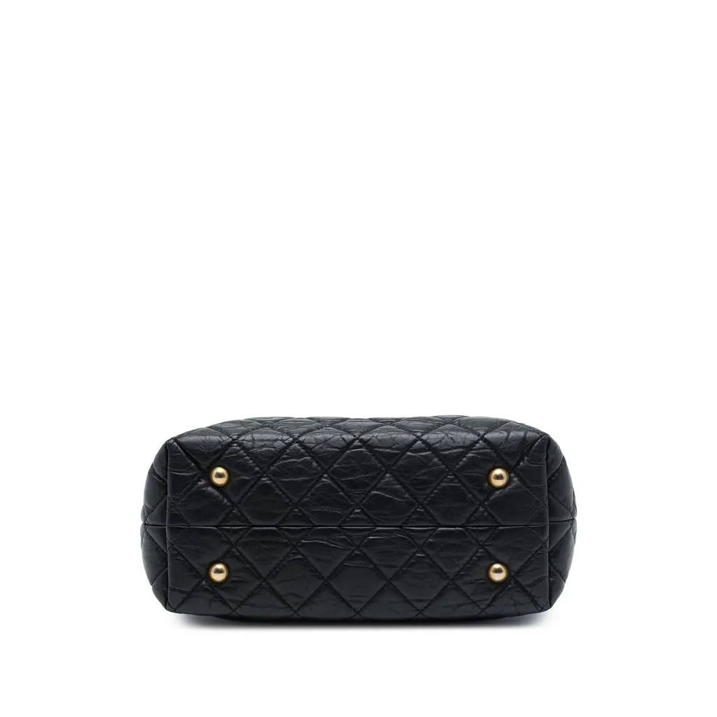 Chanel Quilted Aged Calfskin Reissue 2.55 Tote Black Leather Very good - Inside View